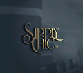 Gold 'Simply Chic' logo on a dark background