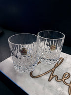 Vintage Cut Crystal Double Old Fashioned Glass Set