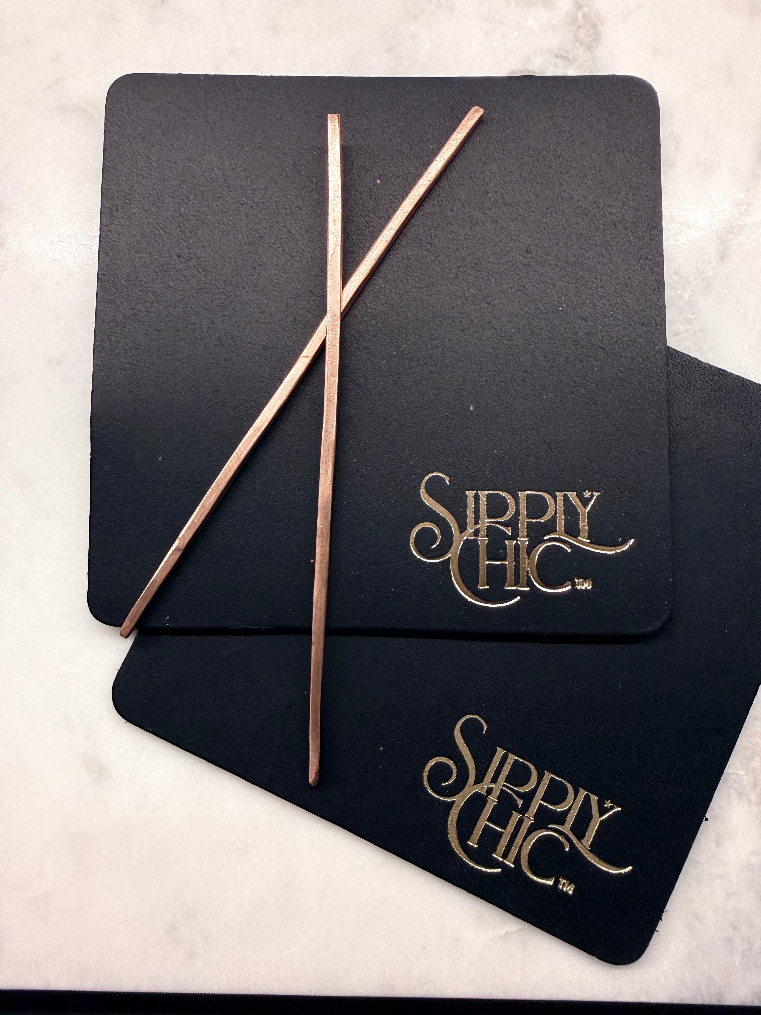 Sipply Chic Leather Coasters