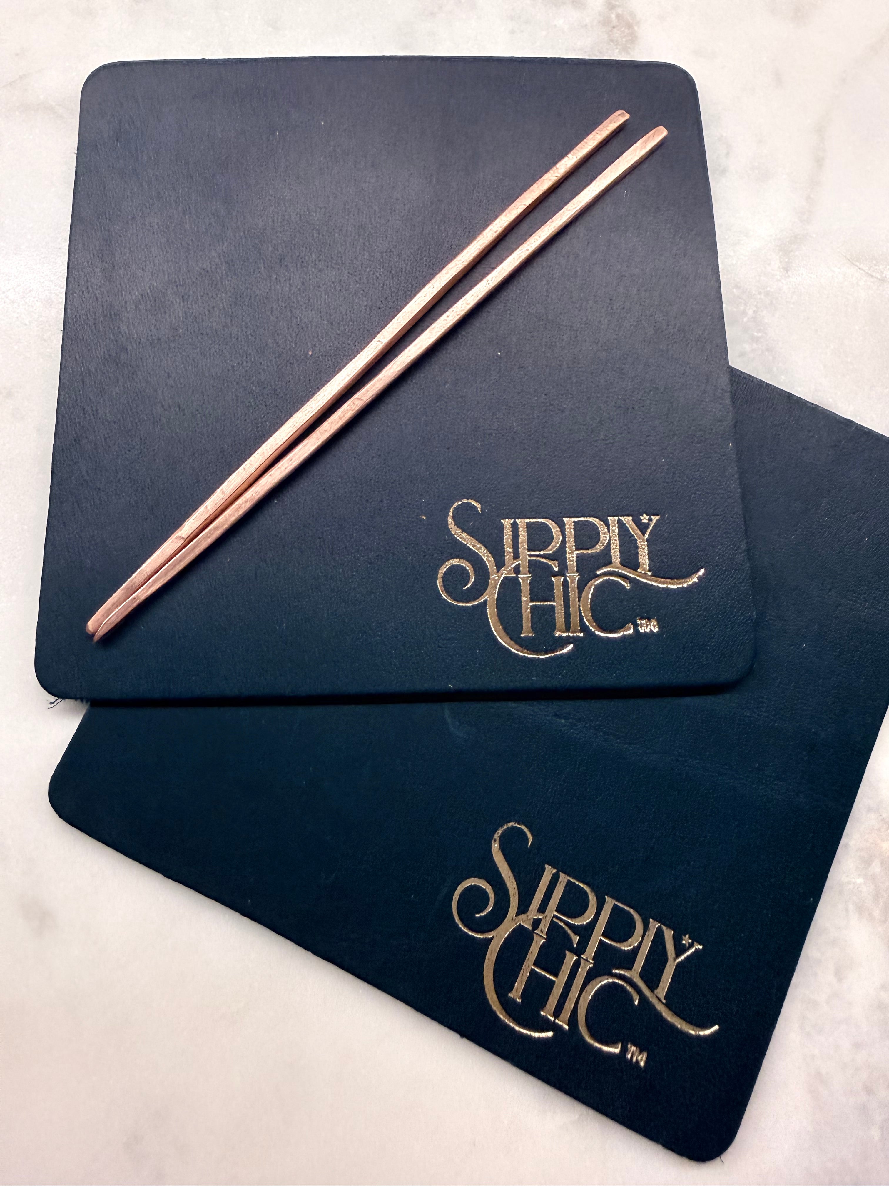 Sipply Chic Leather Coasters
