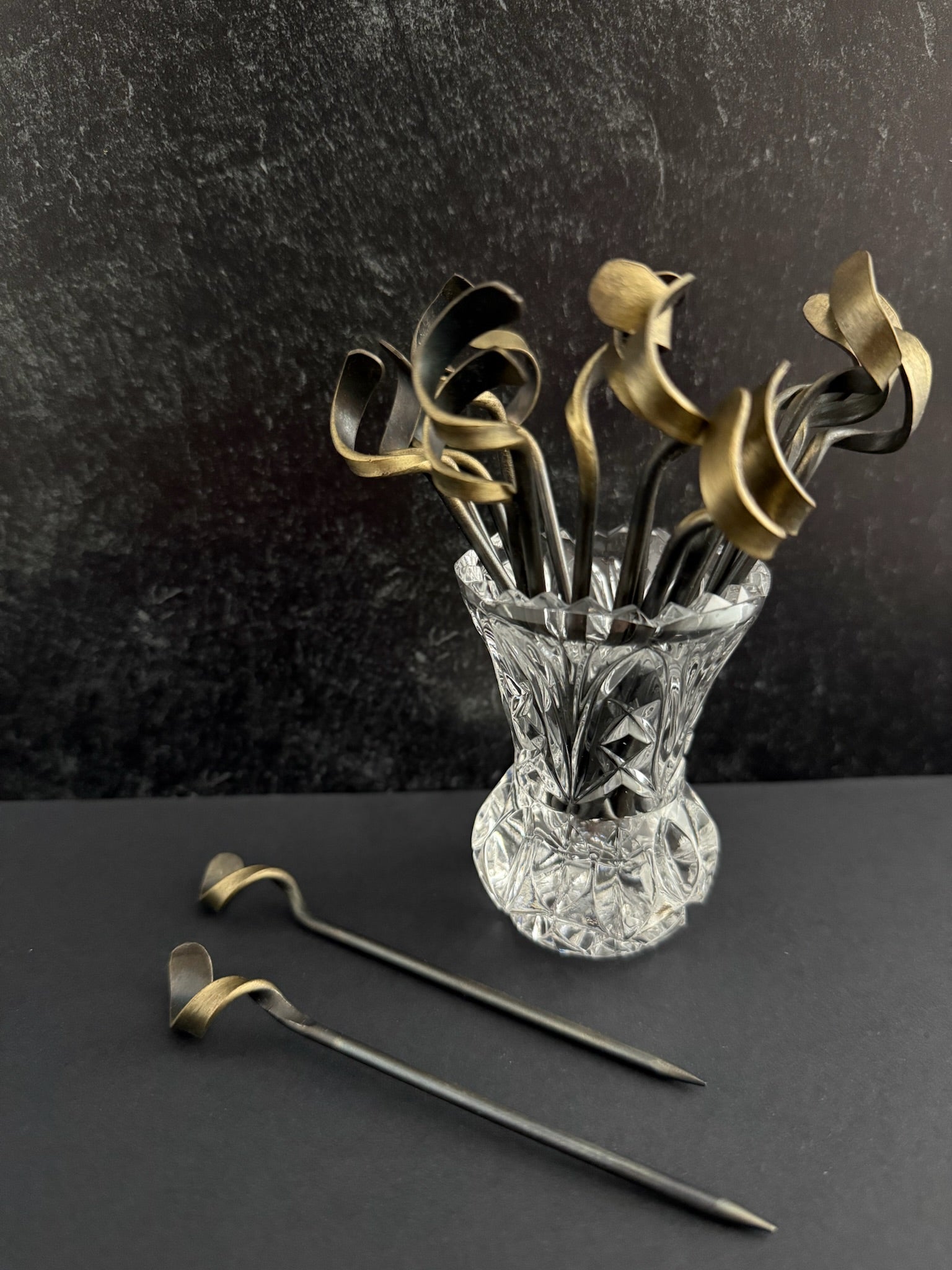 Twisted Steel Cocktail Picks - Set of 2