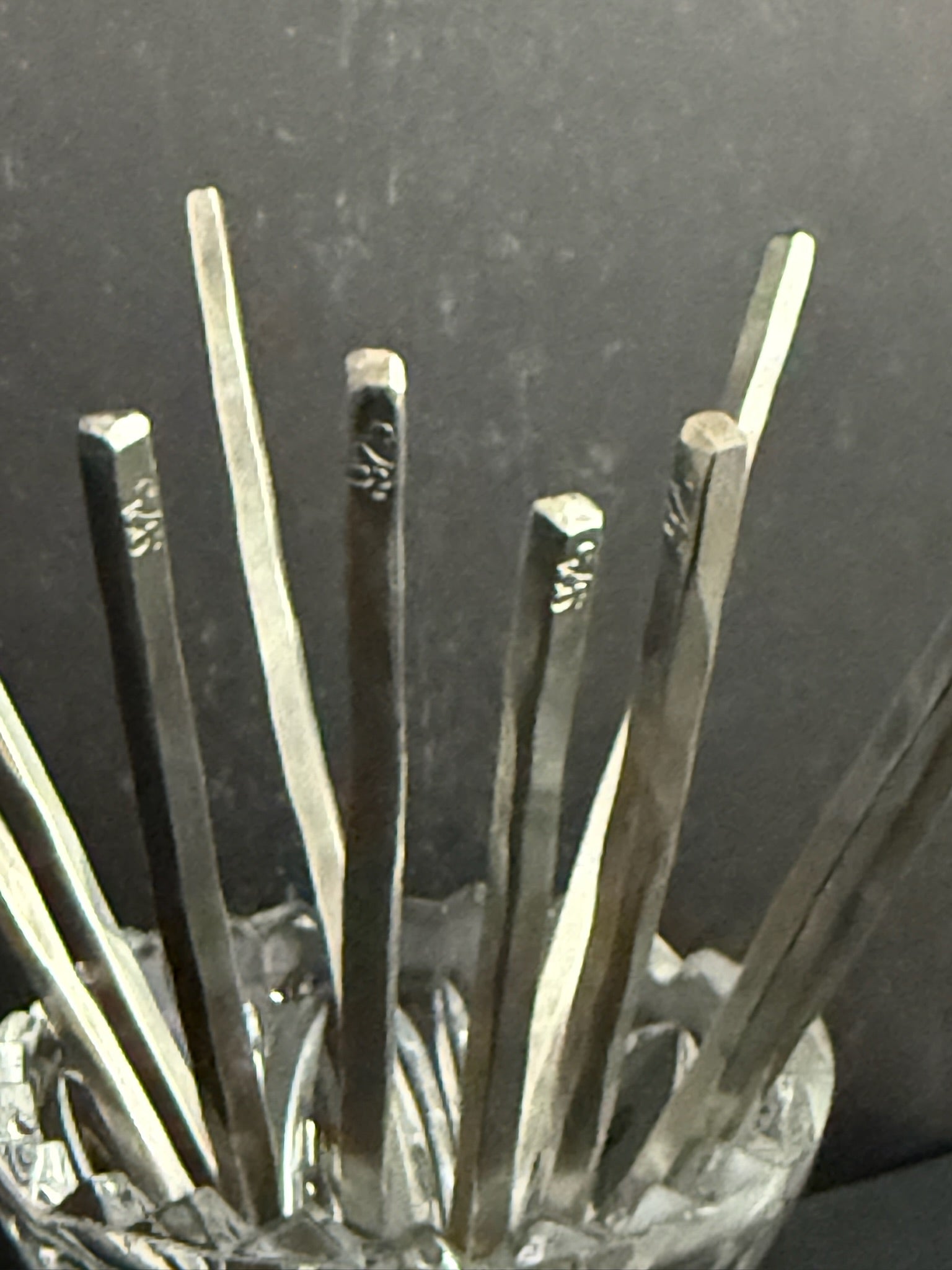 Sterling Silver Spike Hand Forged Cocktail Picks - Set of 2