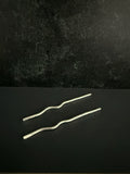 Sterling Silver Hand Forged Wavy Cocktail Picks - Set of 2