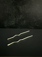 Sterling Silver Hand Forged Wavy Cocktail Picks - Set of 2