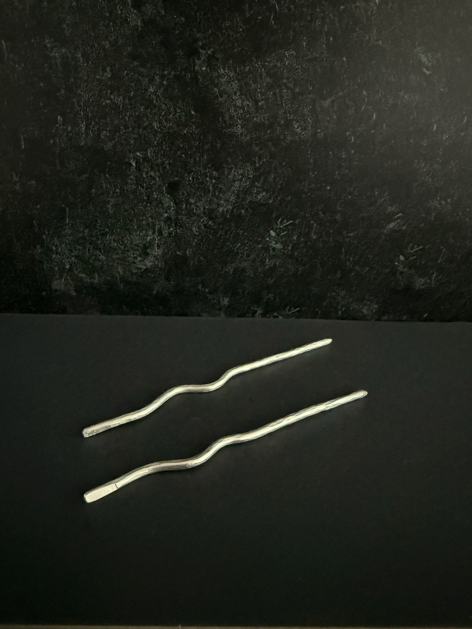 Sterling Silver Hand Forged Wavy Cocktail Picks - Set of 2