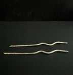 Sterling Silver Hand Forged Wavy Cocktail Picks - Set of 2