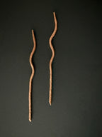 Copper Hand Forged Wavy Cocktail Picks - Set of 2