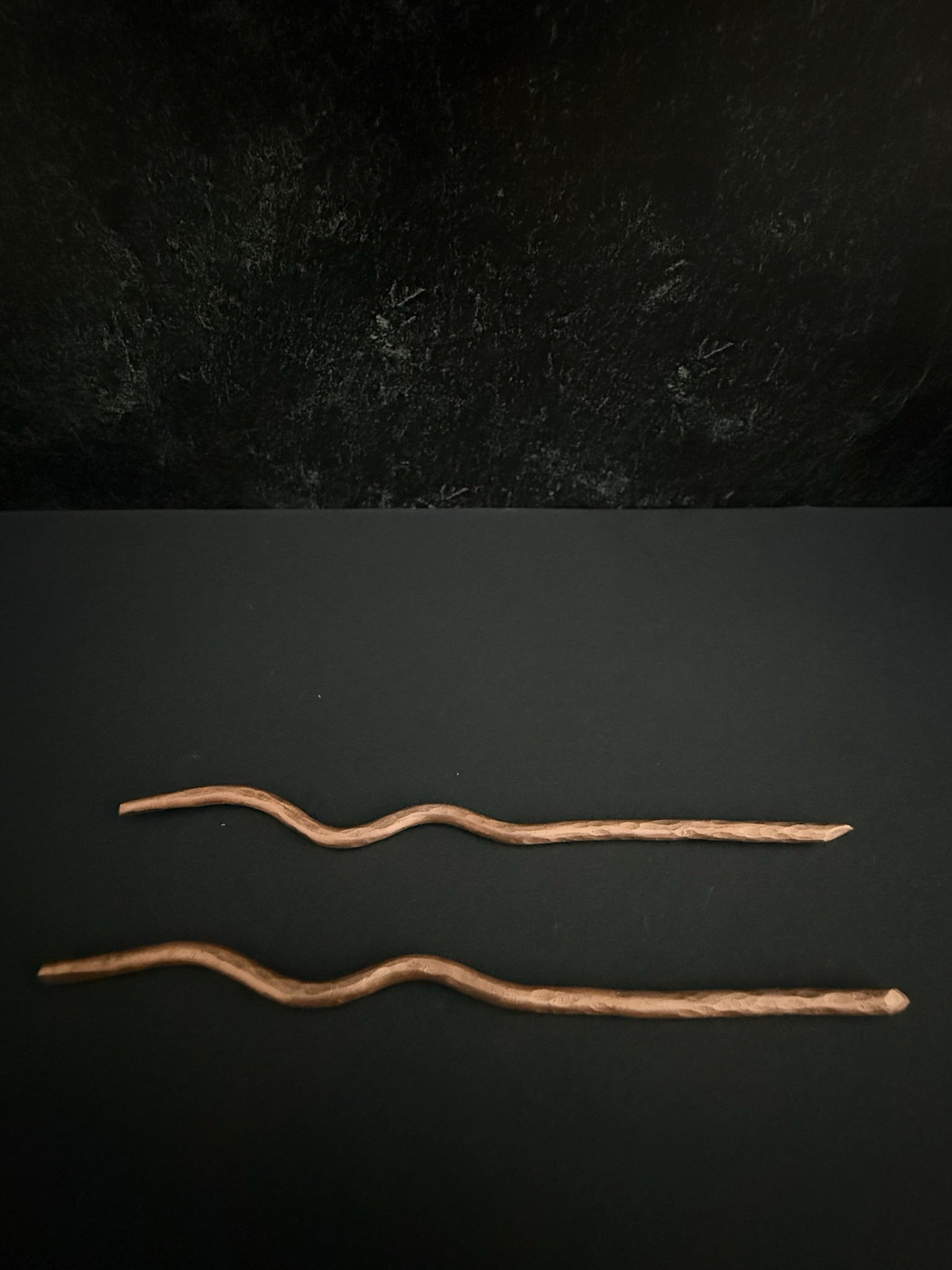 Copper Hand Forged Wavy Cocktail Picks - Set of 2
