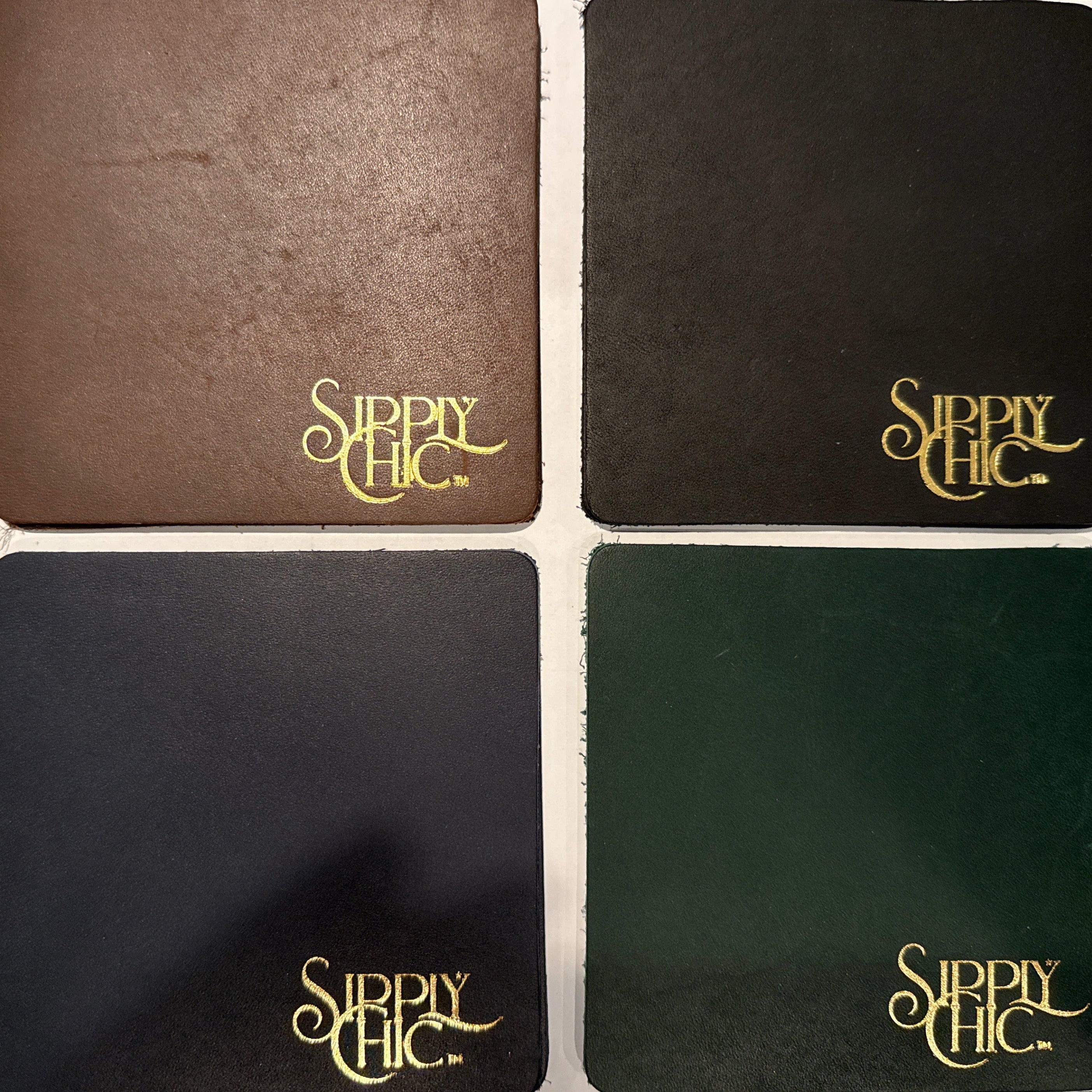 Sipply Chic Leather Coasters