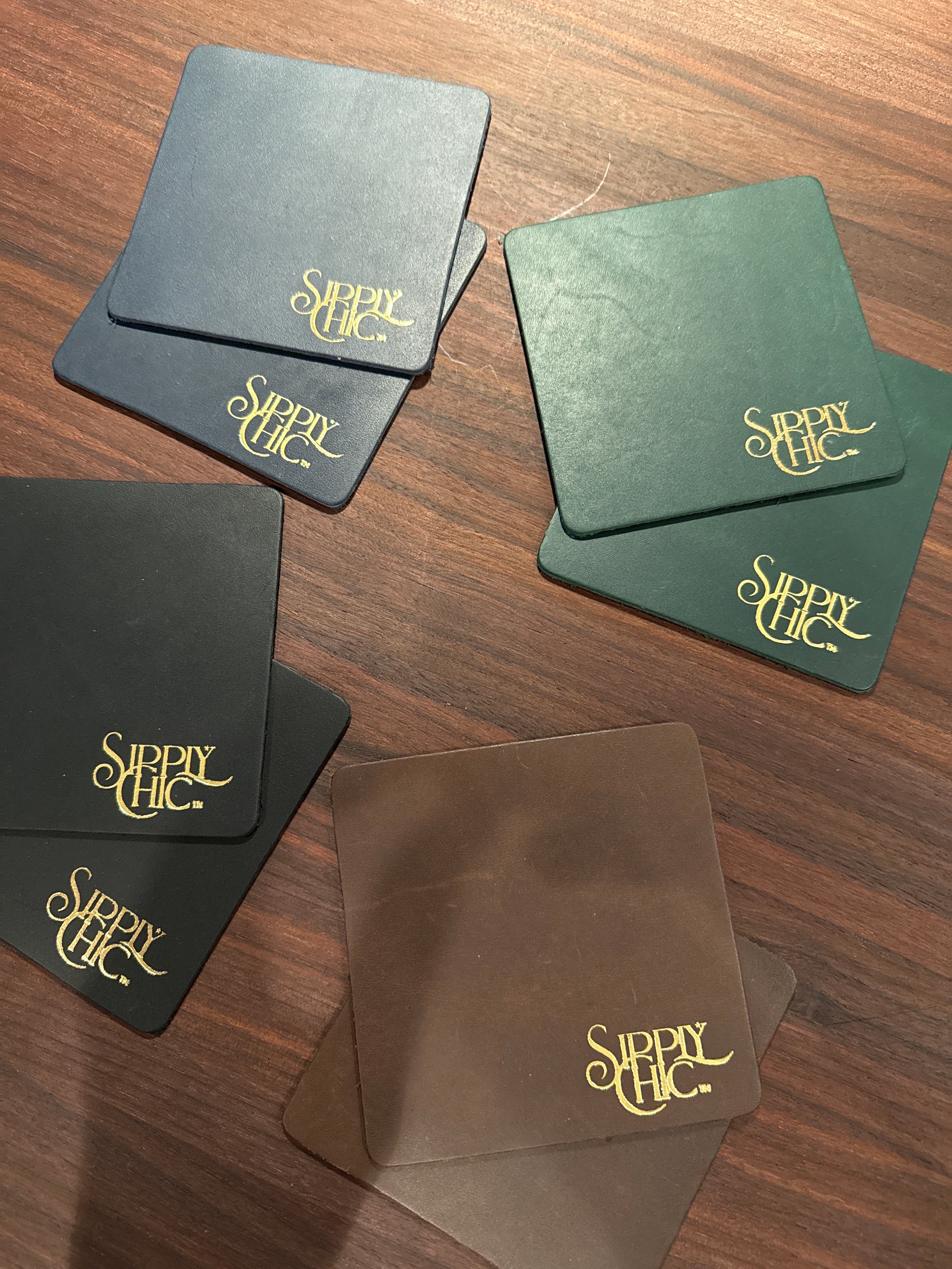 Sipply Chic Leather Coasters
